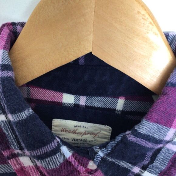 Flannel plaid Original Weatherproof checkers shirt blouse pink - Picture 4 of 12